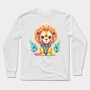 cute colorful lion Long Sleeve T-Shirt